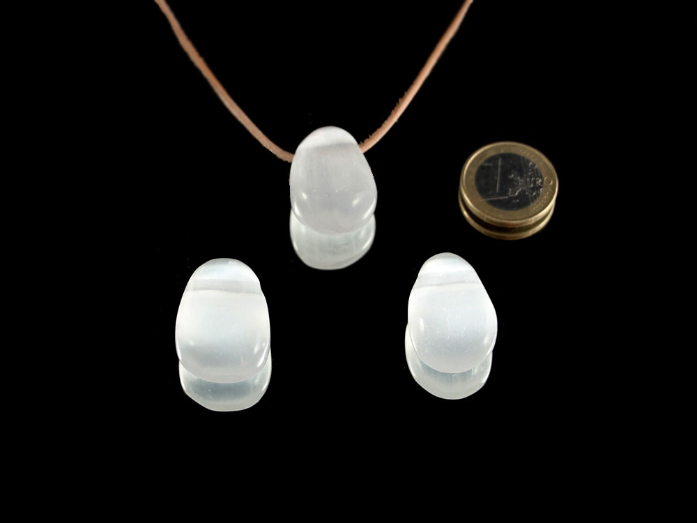 Selenite Drop Bead Pendant