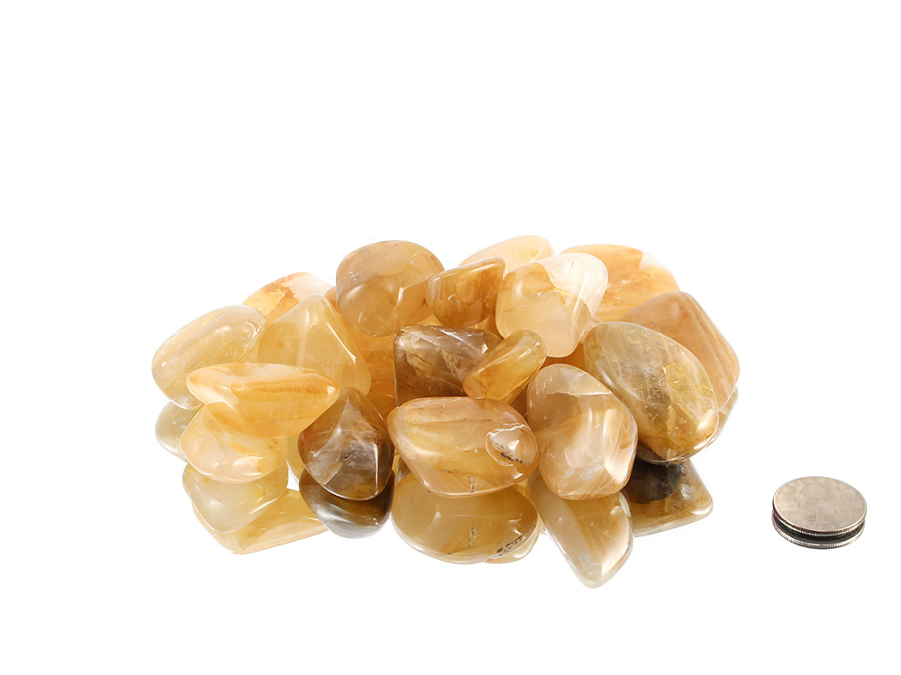 Golden Quartz Tumbled Stones - 1 lb