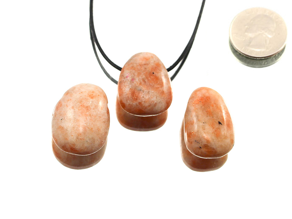 Sunstone Drop Bead Pendant