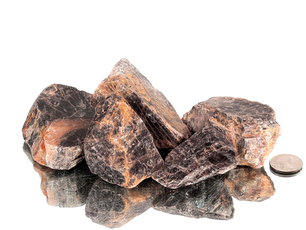 Black Moonstone Rough Stones - 1 lb