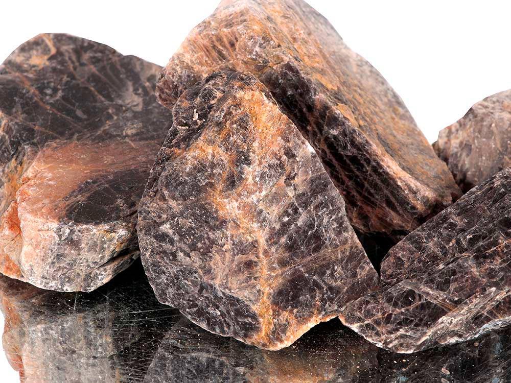 Black Moonstone Rough Stones - 1 lb