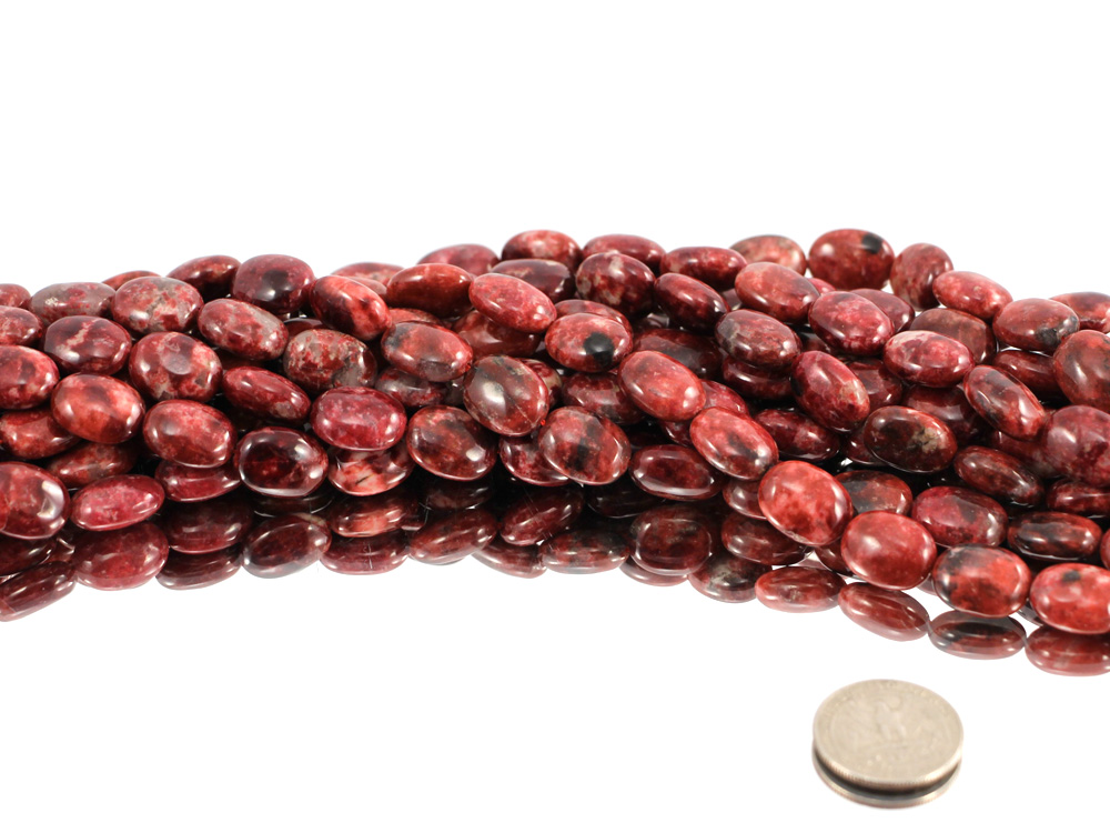 Thulite Bead Strand Oval - 1 pc