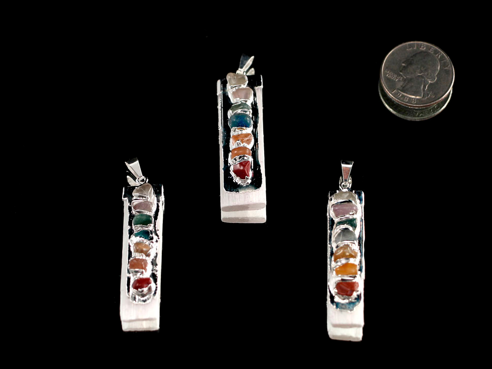 Chakra Selenite Pendants - 1 pc