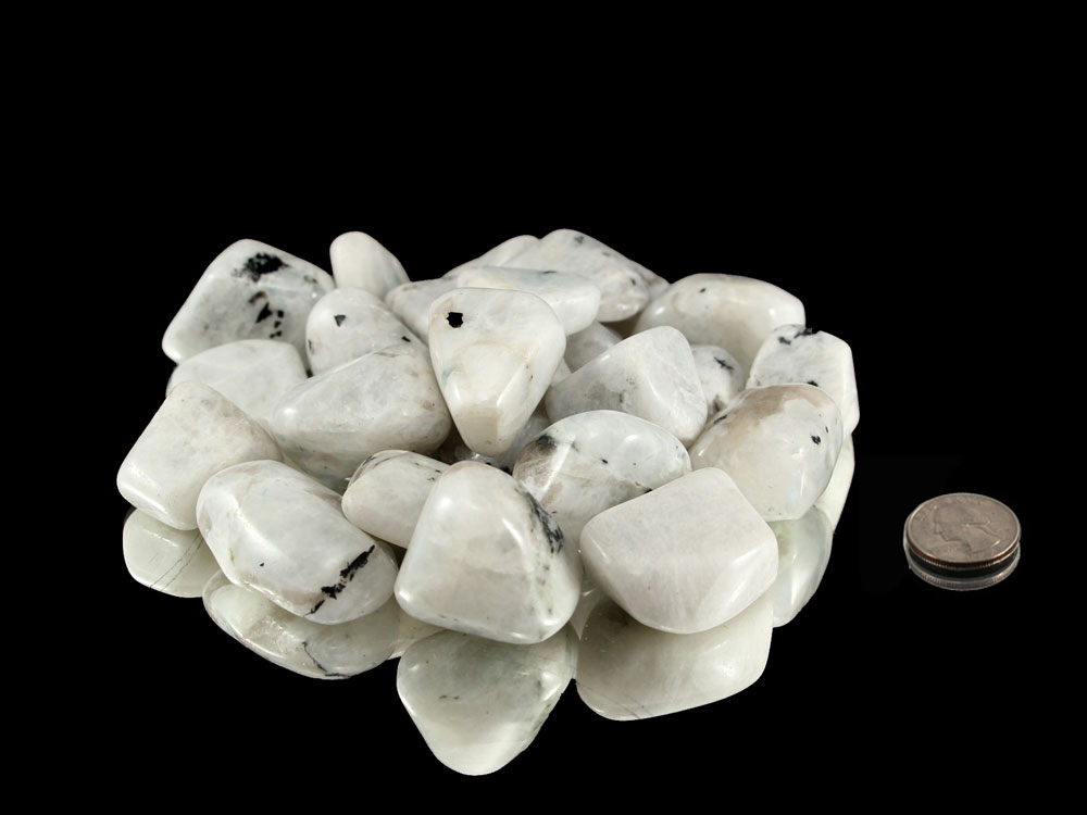 Rainbow Moonstone Tumbled Stones - 1 lb