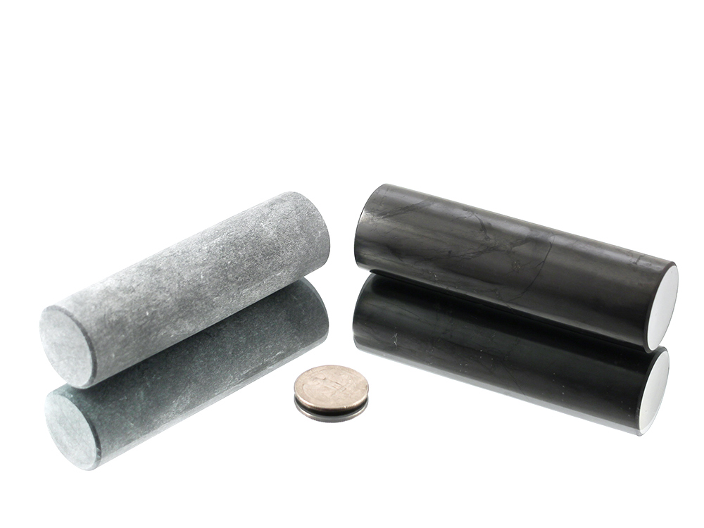 Shungite and Talc-Chloride Rods/Cylinders - 1 pair