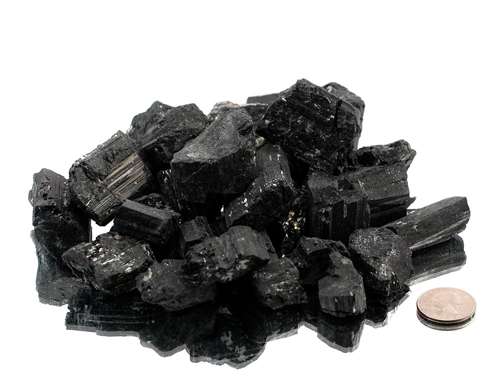 Black Tourmaline (Schorl) Small Rough Stones - 1 lb