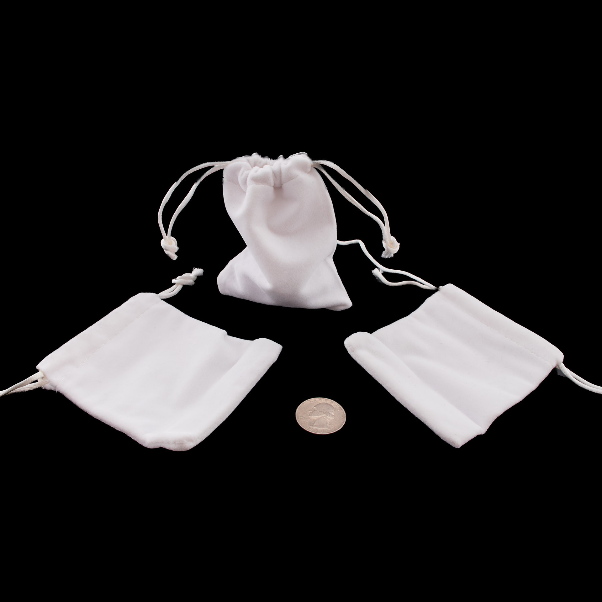 Velvet Pouch in Red or Blue or White - 1 pc