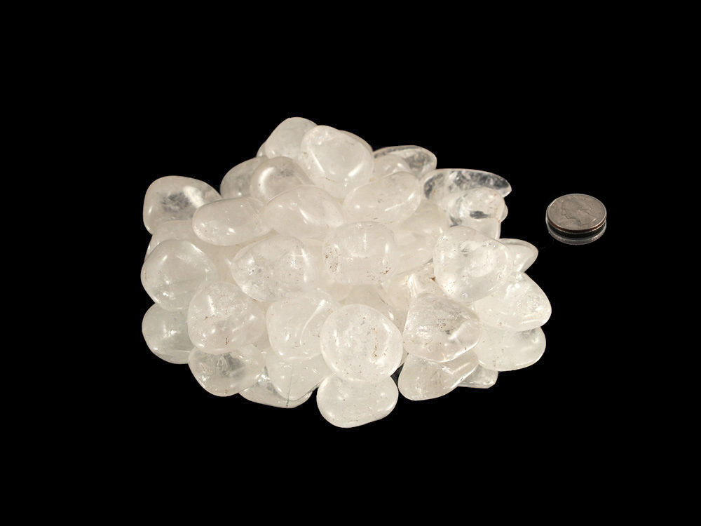 Rock Crystal Tumbled Stones B Grade - 1 lb