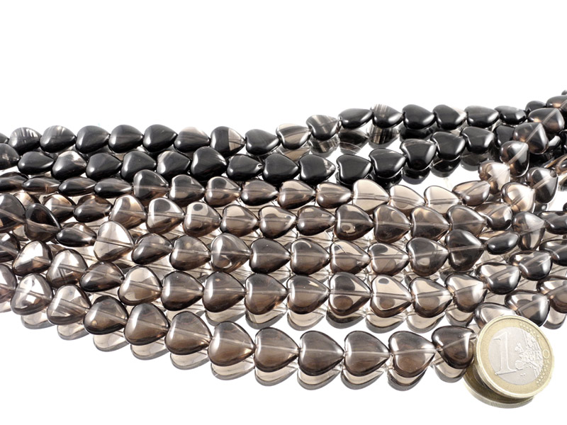 Midnight Lace Obsidian Bead Strand 'Heart Large'